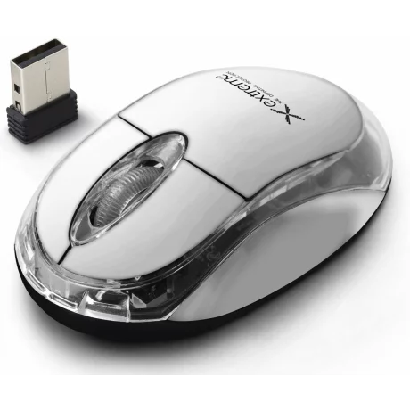 Mouse optic wireless Esperanza Harrier, XM105W,  3 butoane, 2.4GHz, Usb, 1000dpi, Alb/Transparent
