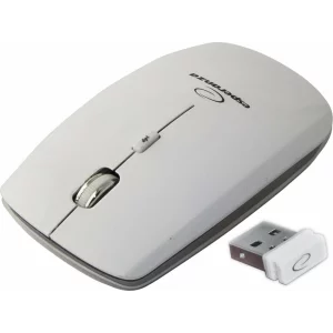 Mouse optic wireless Esperanza Saturn EM120K, 4 butoane, 2.4GHz, Usb, 1600dpi, Alb