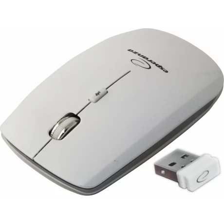 Mouse optic wireless Esperanza Saturn EM120K, 4 butoane, 2.4GHz, Usb, 1600dpi, Alb