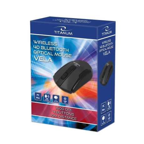 Mouse optic wireless Esperanza Vela, TM123K, 4 butoane, 2.4GHz, Usb, 1600dpi, Negru