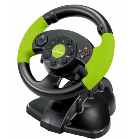 Volan cu pedale Esperanza High Octane, EG104, XBOX 360, PS3, PC USB, Negru/Verde