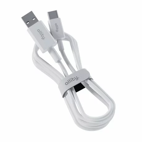 Cablu de date si incarcare Allity AUC-03, USB-A to USB-C, 3A, 1m, Alb