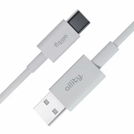 Cablu de date si incarcare Allity AUC-03, USB-A to USB-C, 3A, 1m, Alb