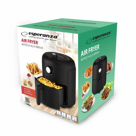 Friteuza cu aer cald Esperanza Bistecca alla griglia, EKA001, 2.6l, 1000W, Negru