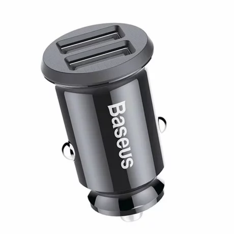 Incarcator auto Baseus CCALL-ML01, Grain mini, 2xUSB-A, 3.1A, Negru