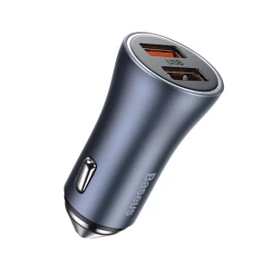Incarcator auto Baseus Golden Contactor Pro, Dual USB-A, 40W, Gri Inchis – CCJD-A0G