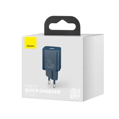 Incarcator retea Baseus CCSUP-B03, Super Si 1C fast charger, 1xUSB Type-C, 20W, PD, Albastru