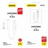 Adaptor audio Dudao L16i Lightning - mini jack 3.5mm, Alb