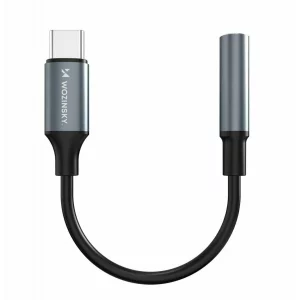 Adaptor audio Wozinsky WACM01 USB-C - mini jack 3.5mm, Negru