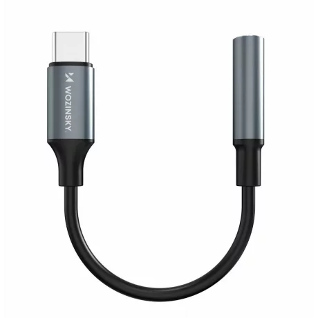 Adaptor audio Wozinsky WACM01 USB-C - mini jack 3.5mm, Negru
