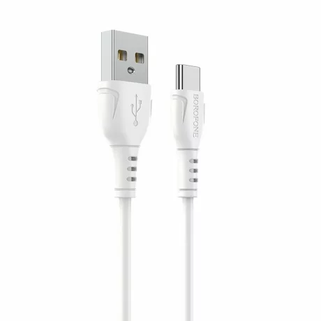 Cablu Date si Incarcare USB la USB Type-C Borofone BX51 Triumph, 1 m, 3A, Alb