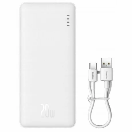 Acumulator extern Baseus Airpow, 10000 mAh, 20W, Alb – PPQD090002