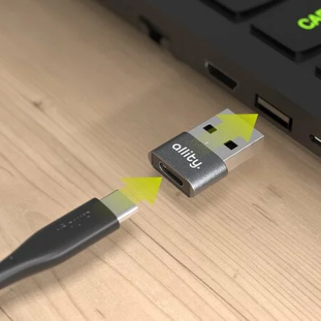 Adaptor Allity ABA-101, USB-C la USB, Gri