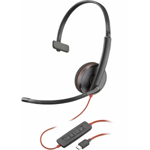 Casti HP Poly Blackwire 3210 Monaural USB-C Headset +USB-C/A Adapter
