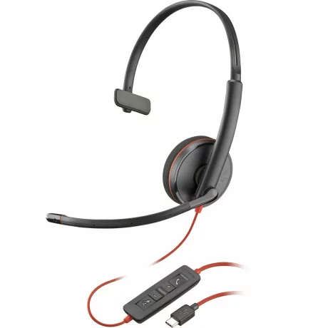 Casti HP Poly Blackwire 3210 Monaural USB-C Headset +USB-C/A Adapter