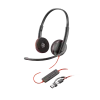 Casti HP Poly Blackwire 3220 Stereo USB-C Headset +USB-C/A Adapter