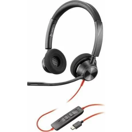 Casti HP Poly Blackwire 3320 Stereo USB-C Headset +USB-C/A Adapter