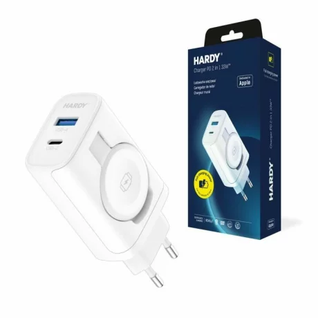 Incarcator retea 3mk, Hardy Charger, 1x USB-A/USB-C pentru iPhone/Apple Watch PD QC, 33W, Alb
