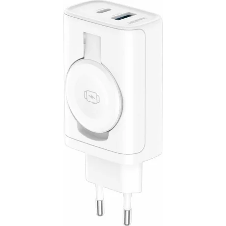 Incarcator retea 3mk, Hardy Charger, 1x USB-A/USB-C pentru iPhone/Apple Watch PD QC, 33W, Alb