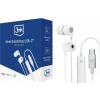 Casti cu fir 3mk, USB-C, Alb