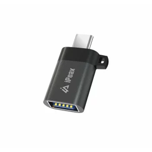 Adaptor iPeax OTG USB-C / USB-A (female), Negru
