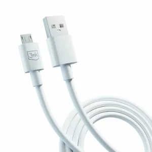 Cablu Date si Incarcare 3mk, Hyper, USB-A la Micro USB, 1.2m, 5V/2.4A, Alb