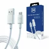 Cablu Date si Incarcare 3mk, Hyper, USB-A la Micro USB, 1.2m, 5V/2.4A, Alb