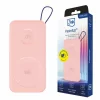 Acumulator extern 3MK, 10.000mAh, 22.5W, MagSafe QI, Cablu USB-C la Lightning, Roz