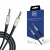 Cablu AUX, 3MK, Aluminiu/Silicon, 2xmini Jack 3.5 mm, 1 m, Negru