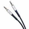 Cablu AUX, 3MK, Aluminiu/Silicon, 2xmini Jack 3.5 mm, 1 m, Negru