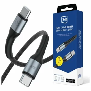 Cablu Date si Incarcare 3mk, Hyper N-SERIES, USB-C la USB-C, 2m, 48V/5A, 240W, Negru