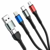 Cablu Date si Incarcare 3mk, Hyper N-SERIES, 6in1, USB-C/A la USB-C/Lightning/Micro USB, 1.2m, 9V/2A, 18W, Negru
