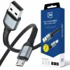 Cablu Date si Incarcare 3mk, Hyper N-SERIES, USB-A la Micro USB, 3m, 5V/2.4A, 10W, Negru
