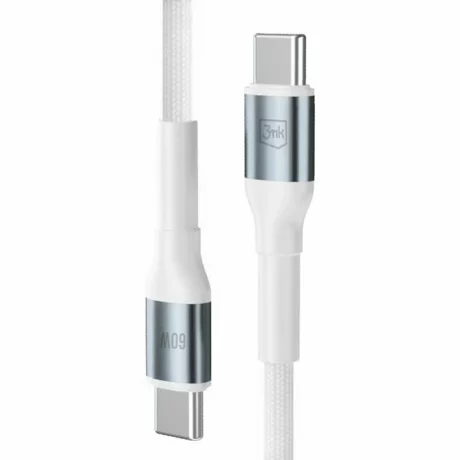 Cablu Date si Incarcare 3mk, Hyper N-SERIES, USB-C la USB-C, 1m, 20V/3A, 60W, Alb