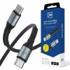 Cablu Date si Incarcare 3mk, Hyper N-SERIES, USB-C la USB-C, 2m, 20V/3A, 60W, Negru
