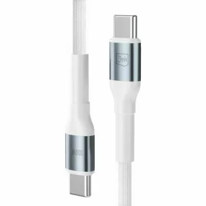 Cablu Date si Incarcare 3mk, Hyper N-SERIES, USB-C la USB-C, 2m, 20V/5A, 100W, Alb