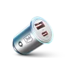 Incarcator auto 3mk, USB-A, USB-C, USB-A, PD &amp; QC, Universal, 45W, Argintiu