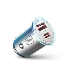 Incarcator auto 3mk, USB-A, USB-C, USB-A, PD &amp; QC, Universal, 45W, Argintiu