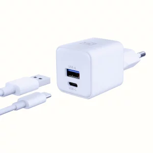 Incarcator Retea 3mk, Hyper GaN Charger, QC4+ PD 1xUSB-A, 1xUSB-C, 20W, Alb