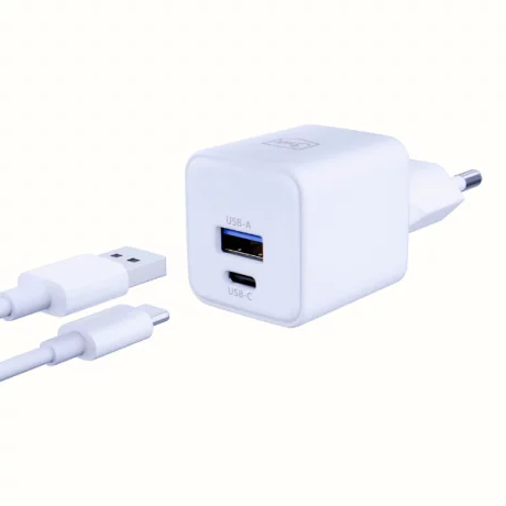 Incarcator Retea 3mk, Hyper GaN Charger, QC4+ PD 1xUSB-A, 1xUSB-C, 20W, Alb