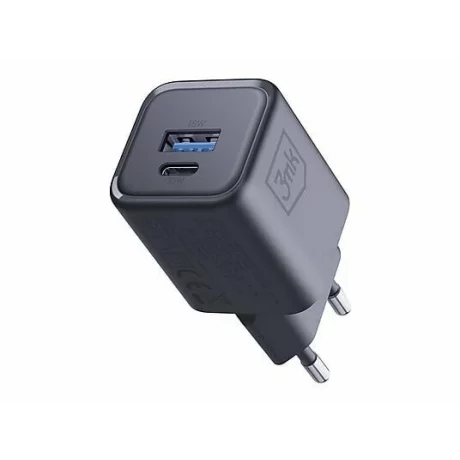 Incarcator Retea 3mk, HyperCharger,  QC4+ PPS AFC FCP SCP 1xUSB-A, 1xUSB-C 33W, Negru