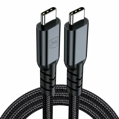 Cablu Date si Incarcare 3mk, Hyper N-SERIES, Thunderbolt 4, 1m, 48V/5A,  40Gb/s 240W 8K60Hz, Negru