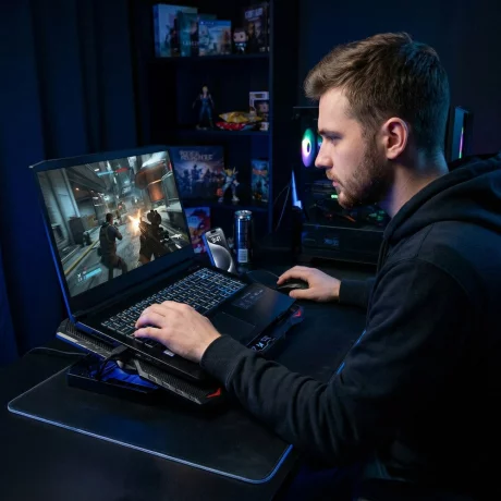 Cooler Laptop Gaming Wozinsky WDCX-015 StormPad RGB Gaming , Negru