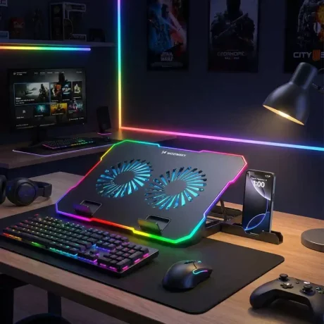 Cooler Laptop Gaming Wozinsky WDCX-A26 NitroCool RGB, Negru