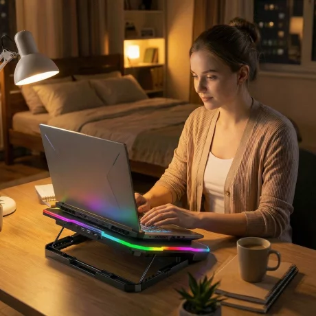 Cooler Laptop Gaming Wozinsky WDCX-A26 NitroCool RGB, Negru