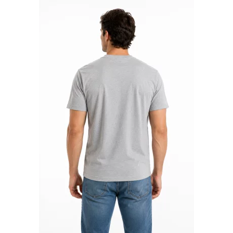 Tricou barbati Grey Melange, marimea S, 95% bumbac, 5% viscoza