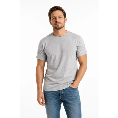 Tricou barbati Grey Melange, marimea S, 95% bumbac, 5% viscoza