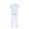 Pijama dama iarna (tricou + pantaloni lungi) Delicate Blue, marimea M, 100% bumbac