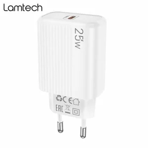 Incarcator retea Lamtech, PD, 25W, 1xUSB Type-C, Alb