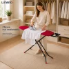 Masa de calcat pliabila LUNARO Neo-Bk, Suport pentru statie si fier de calcat, Reglabila pe inaltime, Plasă metalică cu spuma de 5mm si husa de bumbac 100% culoare rosie, Inaltime maxima 89cm, Dimensiuni 110 х 30 сm, Picioare stabile antiderapante, Negru